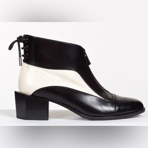 H/Williams Black and White Snake Detail Ankle Boots size 8